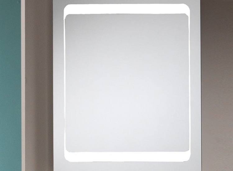 Kansas Mirror with LED Light Strip, Anti-Mist Pad & Sensor Switch - 600 x 800mm